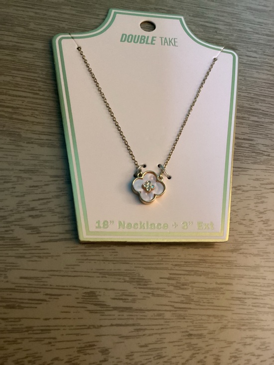Double Take Jewelry - Buy Now Double Take Clover Charm Goldtone Necklace New